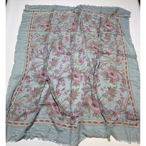 Symphony Scarfs‎ Square Wrap Womens OS Blue Pink Floral Paisley Boho Cottagecore
